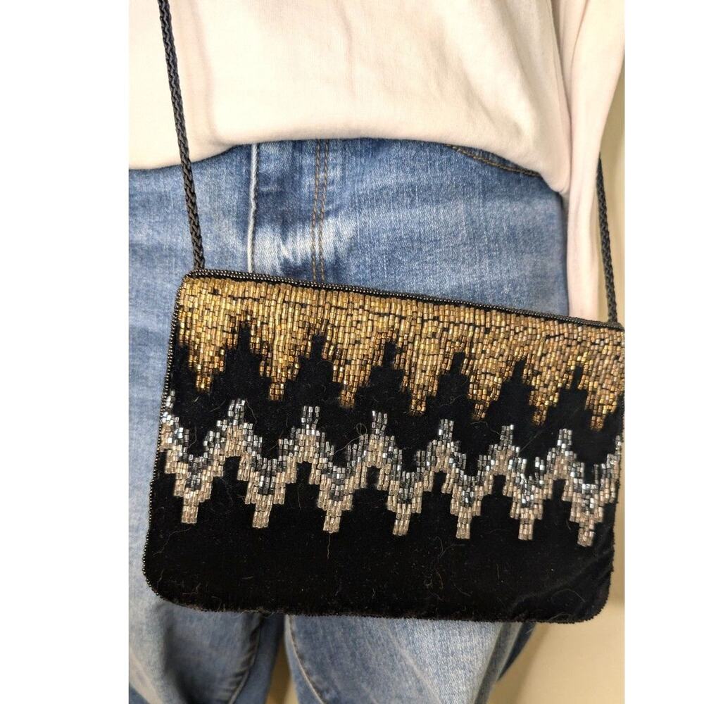 Vintage Beaded Holiday Velvet Sparkly Clutch – Studio 18 La Regale